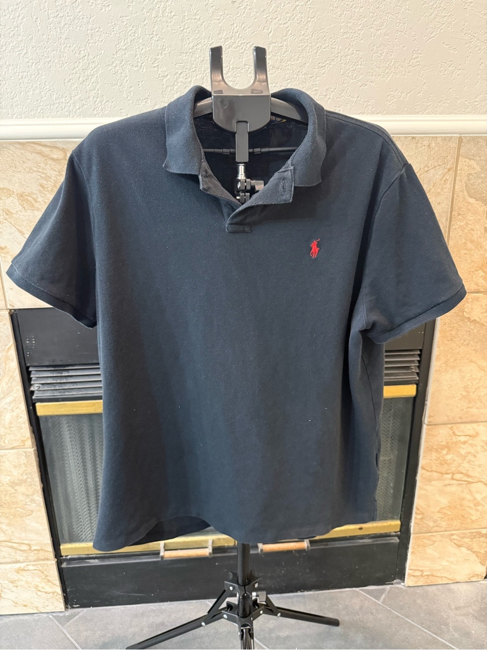 Ralph Lauren Black Polo with Red Pony Logo